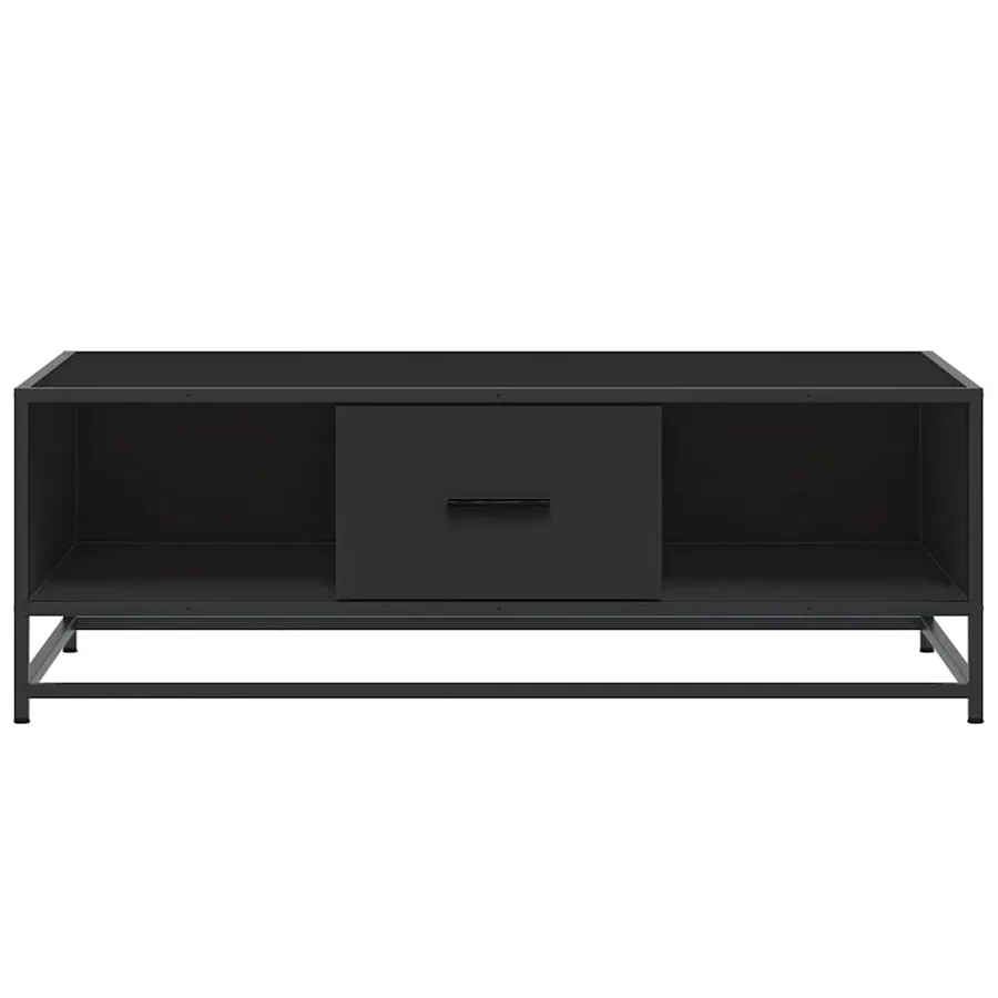 Table basse noir 100x57x35 cm bois d'ingénierie et métal - 5