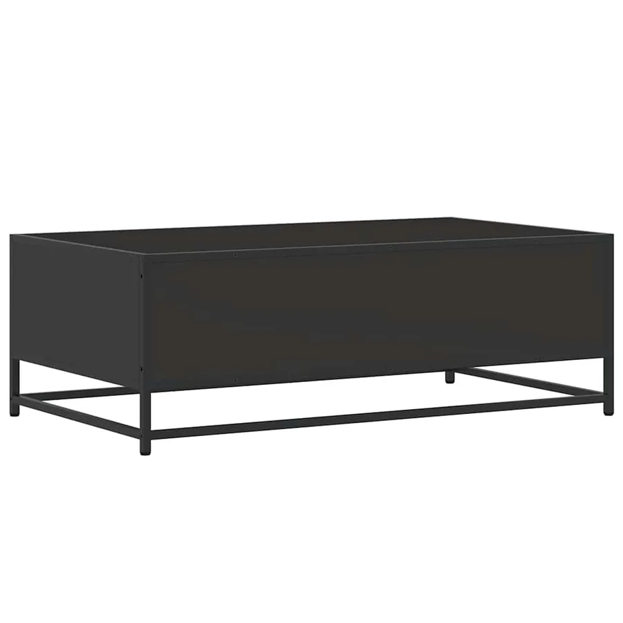 Table basse noir 100x57x35 cm bois d'ingénierie et métal - 7