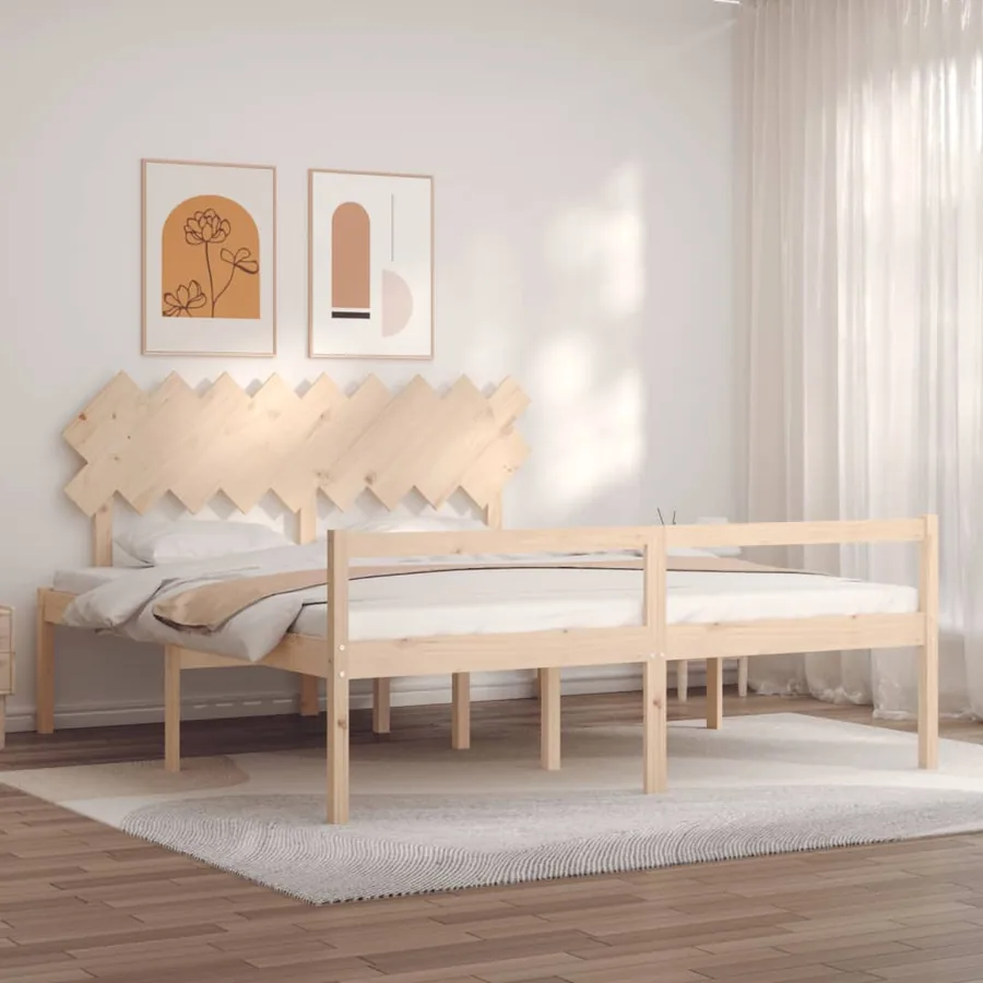 Lit pour personne âgée sans matelas bois massif