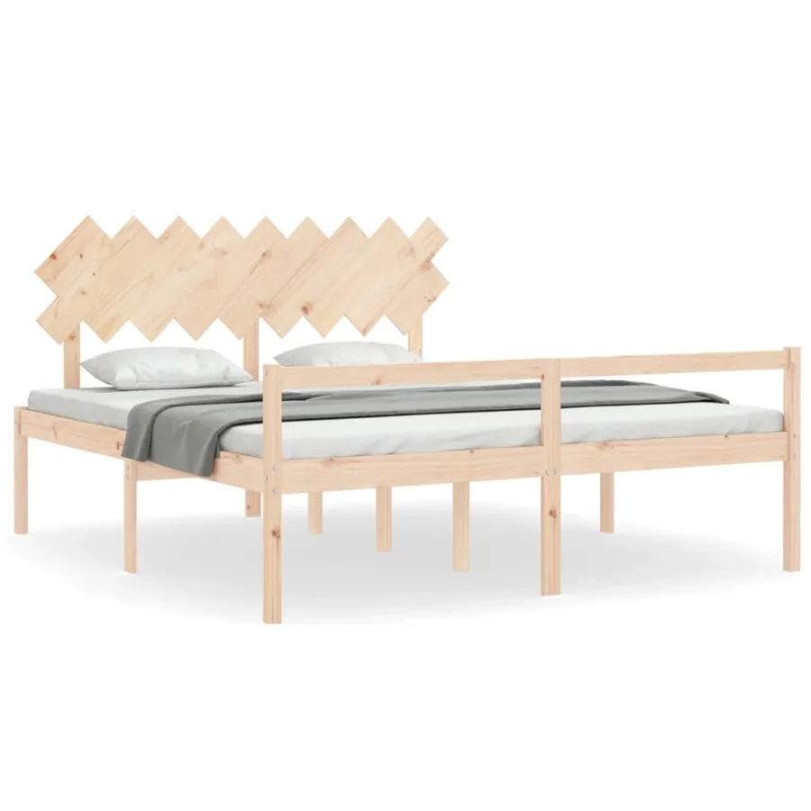Lit pour personne âgée sans matelas bois massif - 2