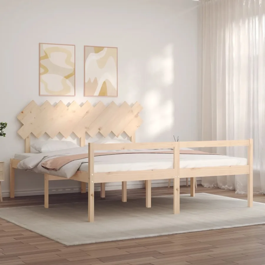 Lit pour personne âgée sans matelas bois massif - 3