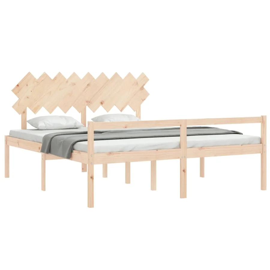 Lit pour personne âgée sans matelas bois massif - 4