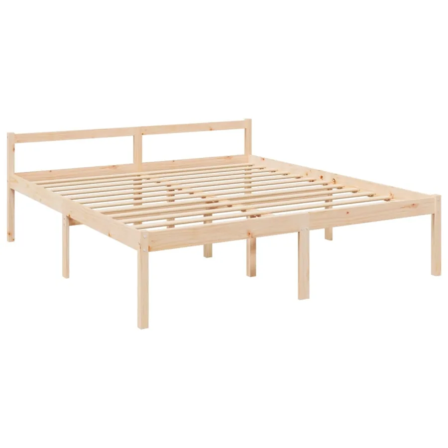 Lit pour personne âgée sans matelas bois massif - 9