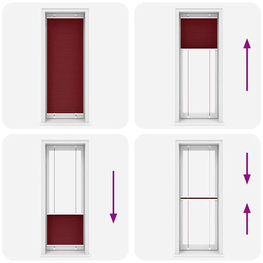 Store plissé rouge bordeaux 75x200 cm largeur du tissu 74,4 cm - 5
