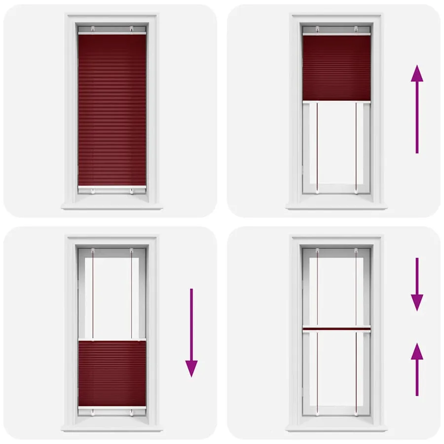 Store plissé rouge bordeaux 60x100 cm largeur du tissu 59,4 cm - 7