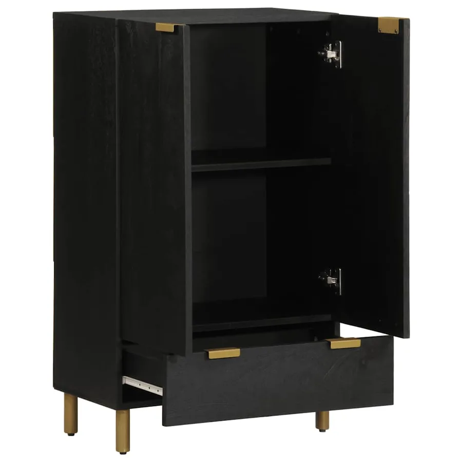 Buffet noir 60x33x100 cm bois d'ingénierie - 2
