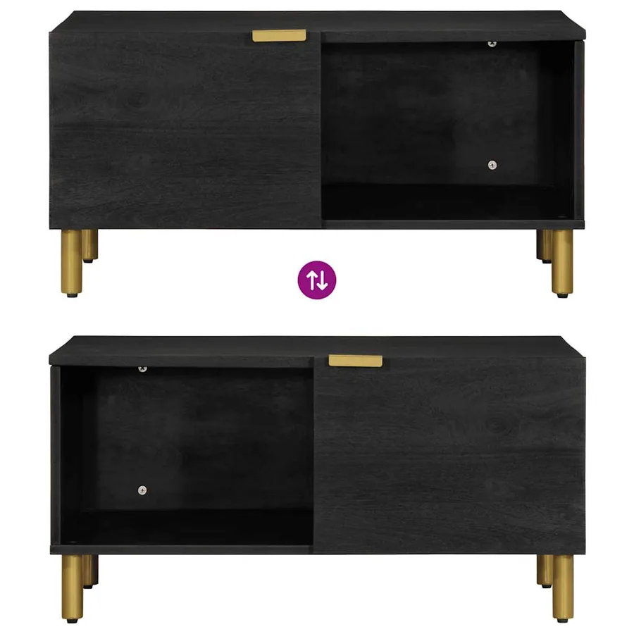 Table basse Noir 80x50x40 cm Bois d'ingénierie - 6