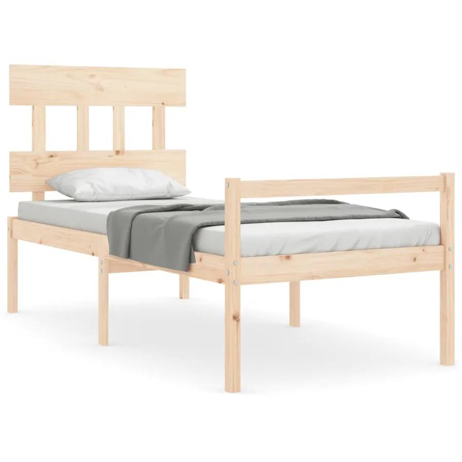 Lit pour personne âgée sans matelas bois massif - 2
