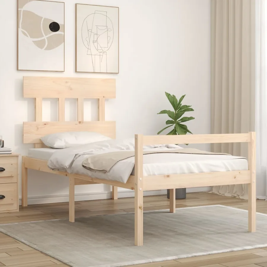 Lit pour personne âgée sans matelas bois massif - 3