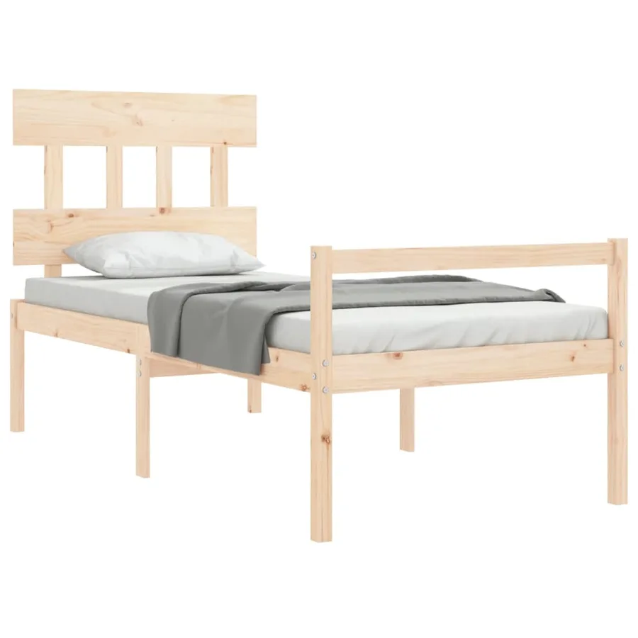 Lit pour personne âgée sans matelas bois massif - 4