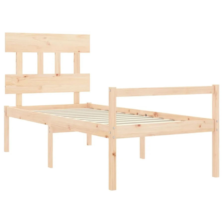 Lit pour personne âgée sans matelas bois massif - 5