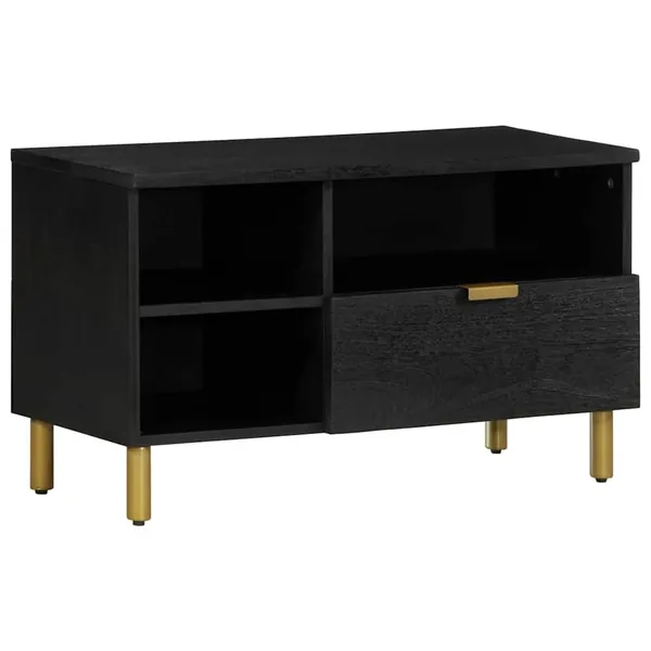 Meuble TV noir 80x33x46 cm bois d'ingénierie