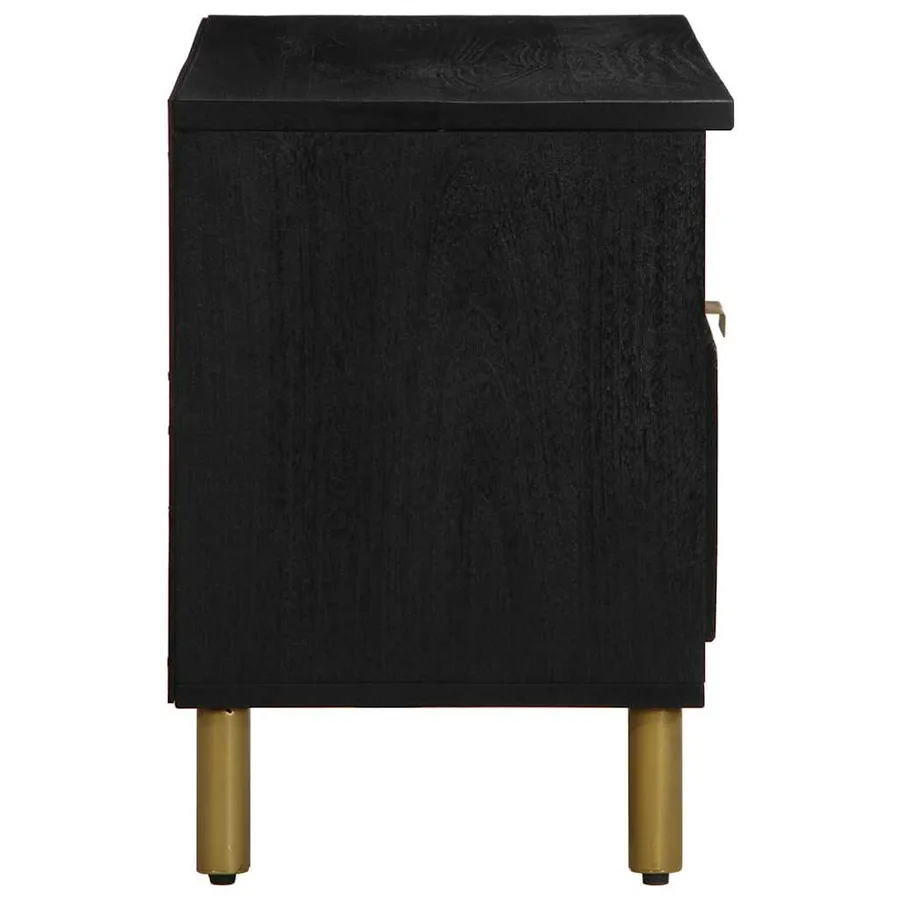 Meuble TV noir 80x33x46 cm bois d'ingénierie - 4