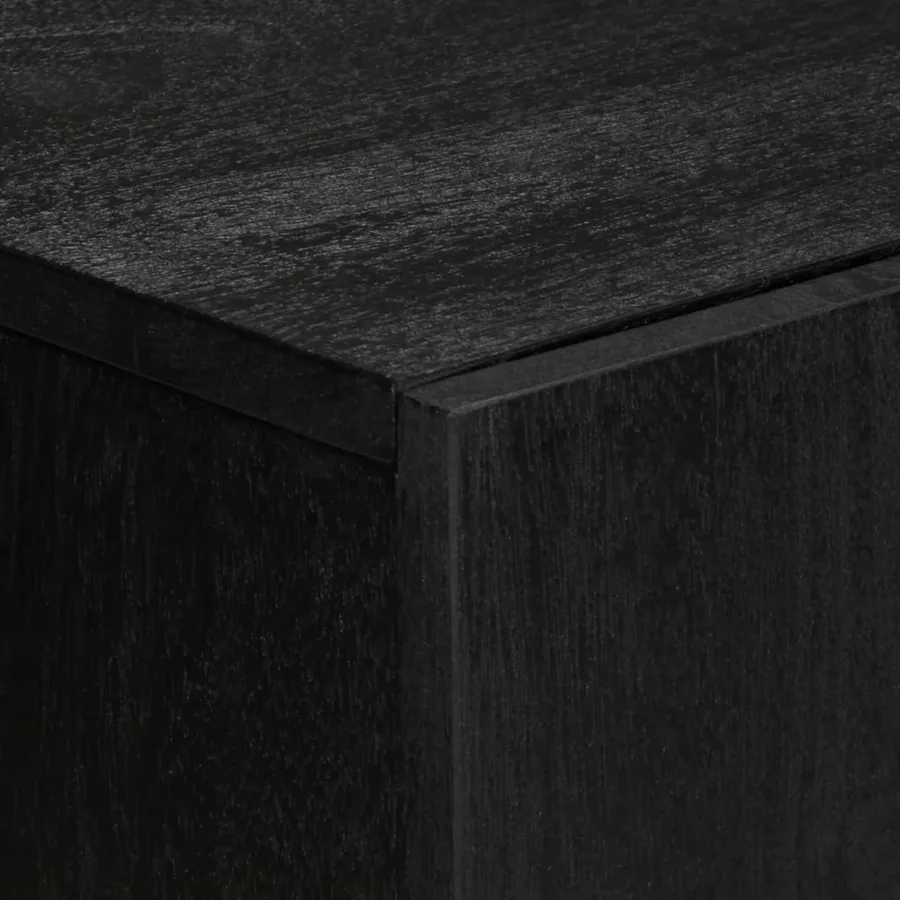 Buffets 3 pcs noir bois d'ingénierie - 7