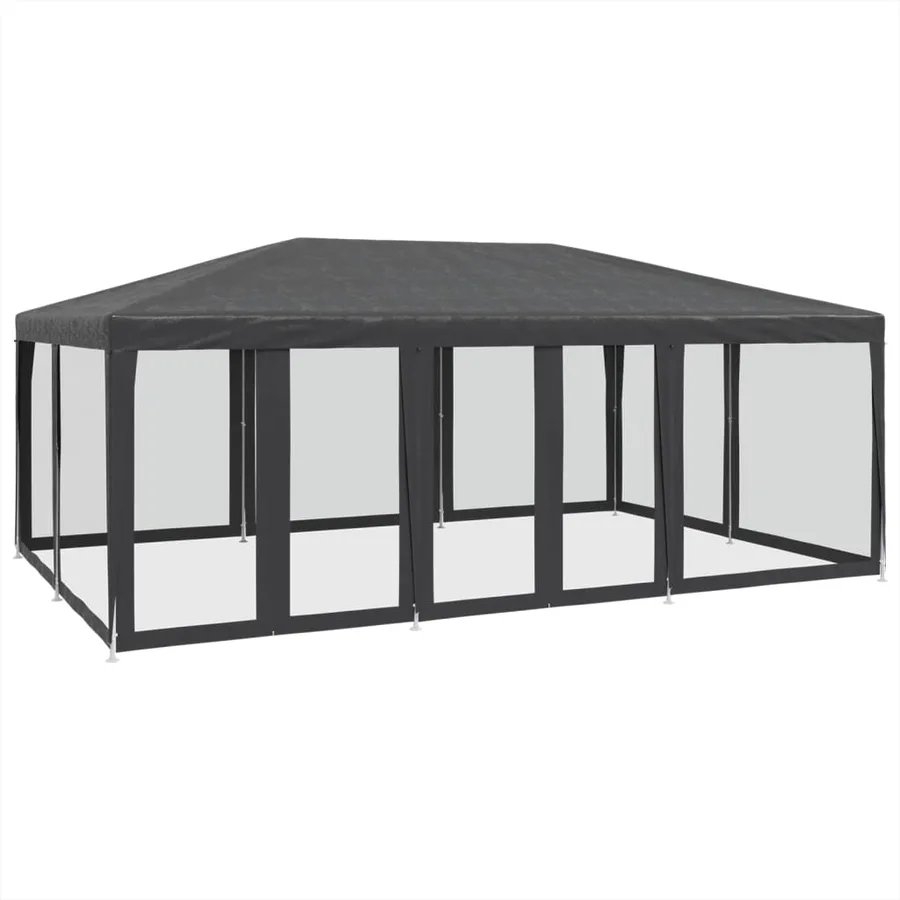 Tente de fête avec 10 parois latérales maille anthracite 6x4 m - 2