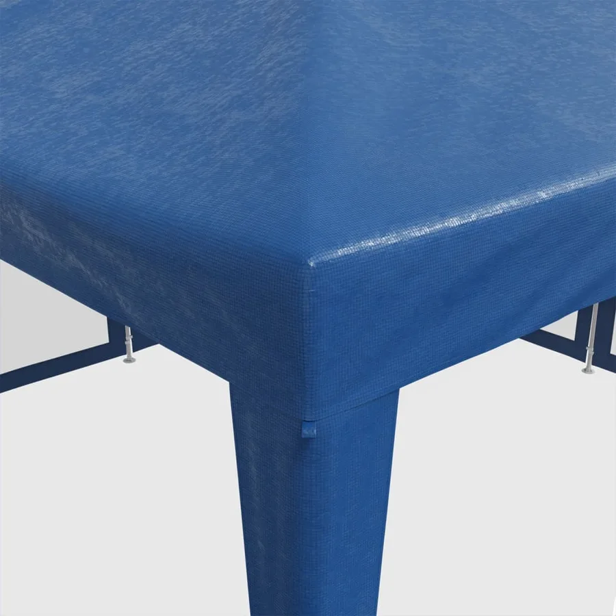 Tente de fête avec 8 parois latérales en maille bleu 4x4m PEHD - 7