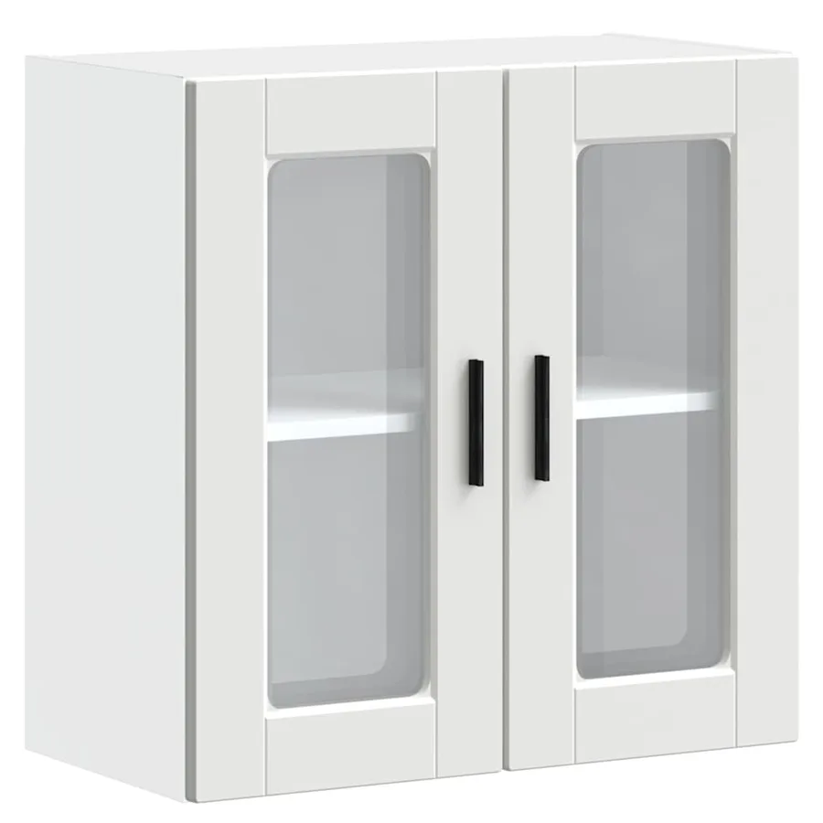 Armoire murale de cuisine avec porte en verre Porto blanc - 2