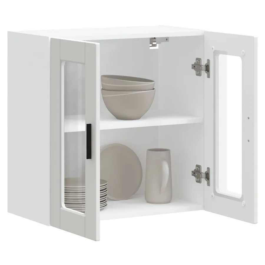 Armoire murale de cuisine avec porte en verre Porto blanc - 4