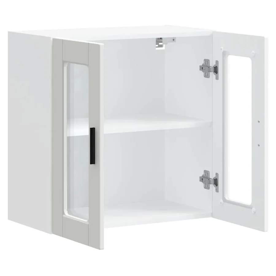 Armoire murale de cuisine avec porte en verre Porto blanc - 5