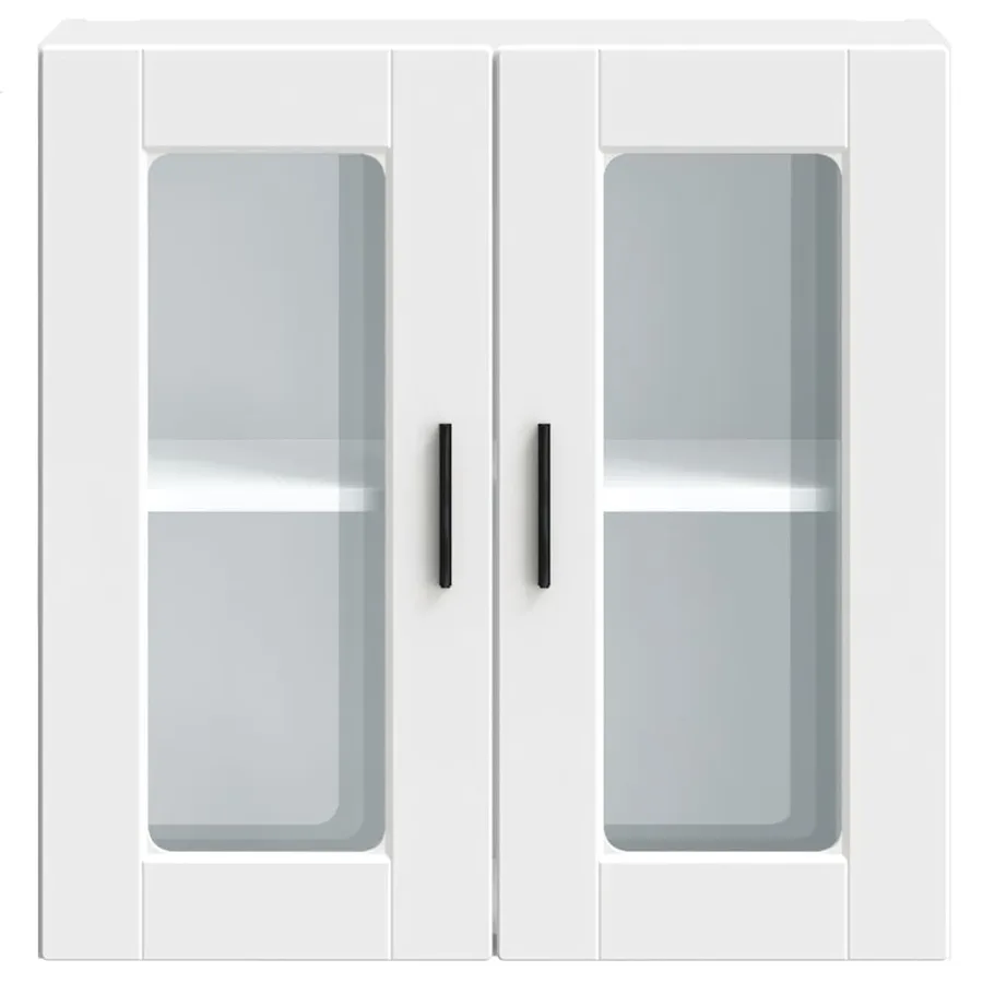 Armoire murale de cuisine avec porte en verre Porto blanc - 6