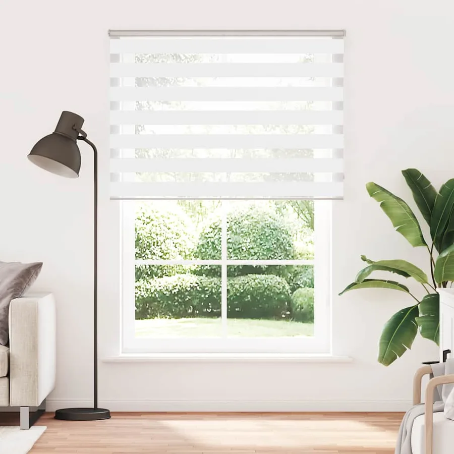 Store zèbre blanc 165x200 cm largeur du tissu 160,9cm polyester - 2