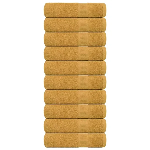 Serviettes de douche FROGN 10 pcs doré 70x140 cm 360 g/m²