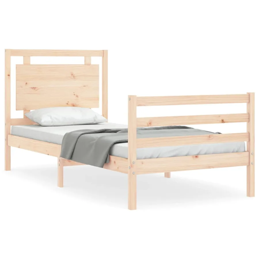 Cadre de lit sans matelas 100x200 cm bois massif - 2
