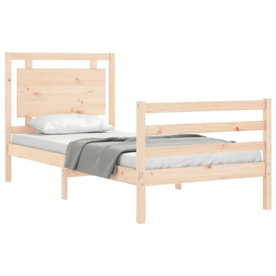 Cadre de lit sans matelas 100x200 cm bois massif - 4