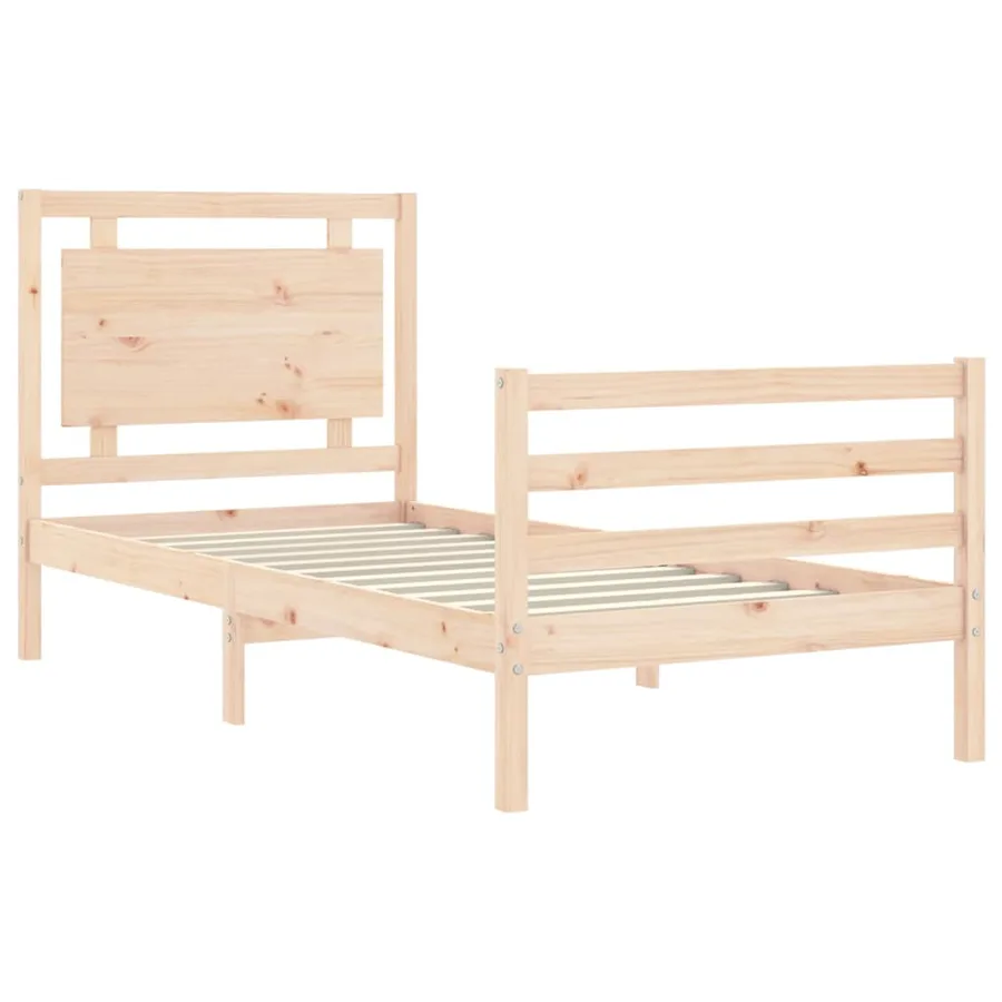 Cadre de lit sans matelas 100x200 cm bois massif - 5