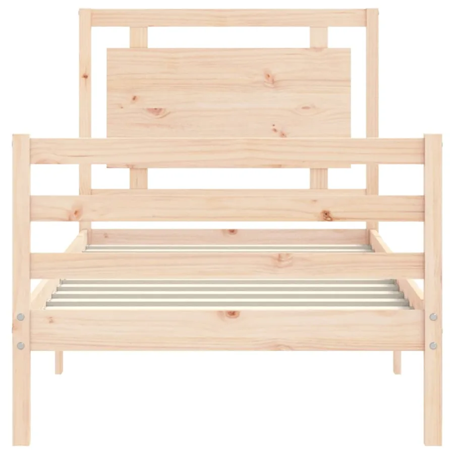 Cadre de lit sans matelas 100x200 cm bois massif - 6