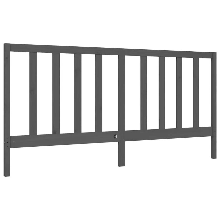 Cadre de lit sans matelas gris 200x200 cm bois massif de pin - 8