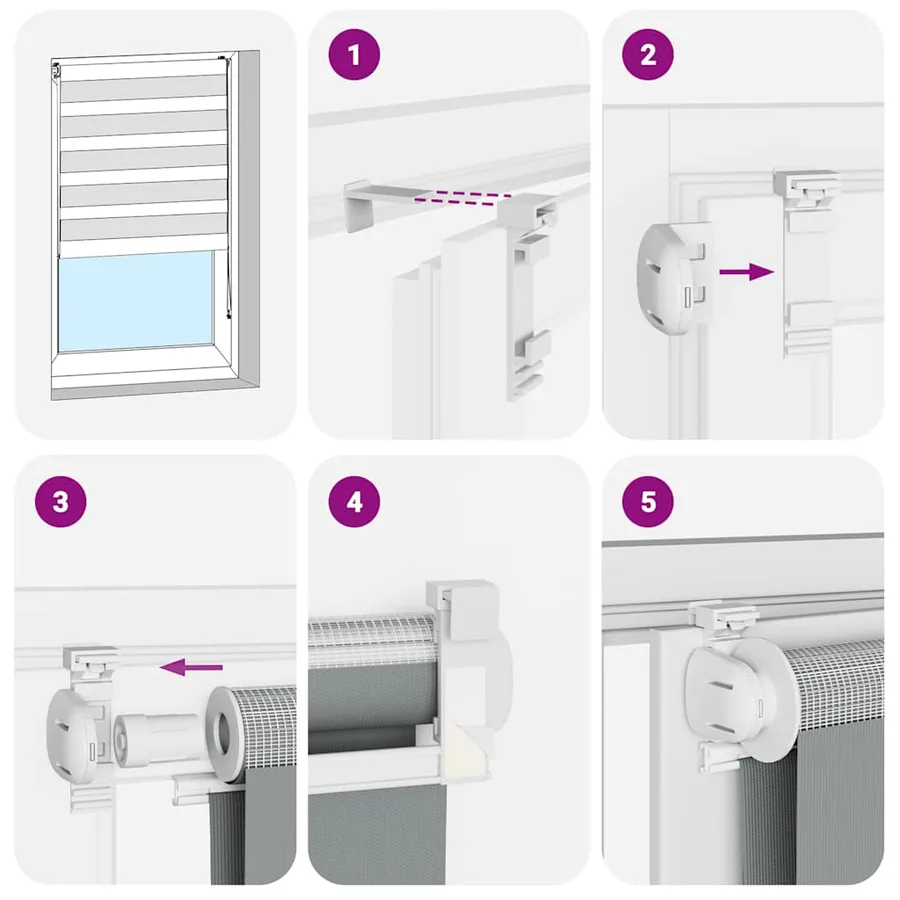 Store zèbre blanc 105x150 cm largeur du tissu 100,9cm polyester - 6