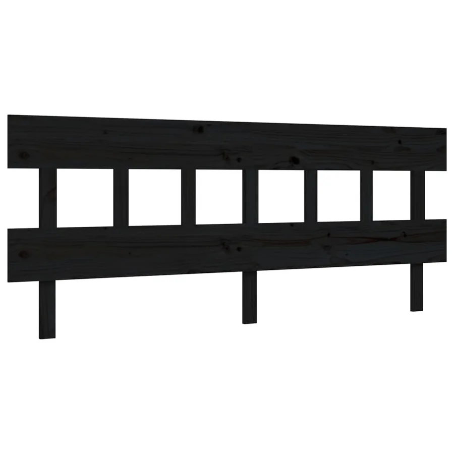 Cadre de lit sans matelas noir 200x200 cm bois massif de pin - 8