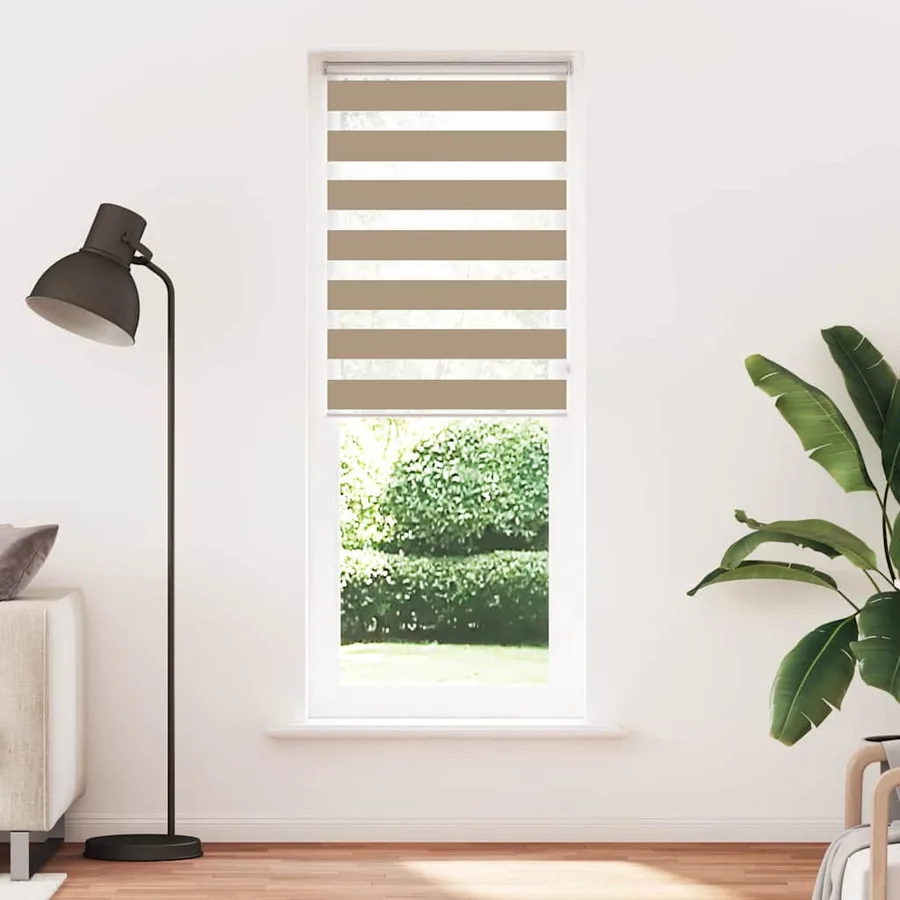 Store zèbre marron sable largeur du tissu 75,9 cm polyester - 2