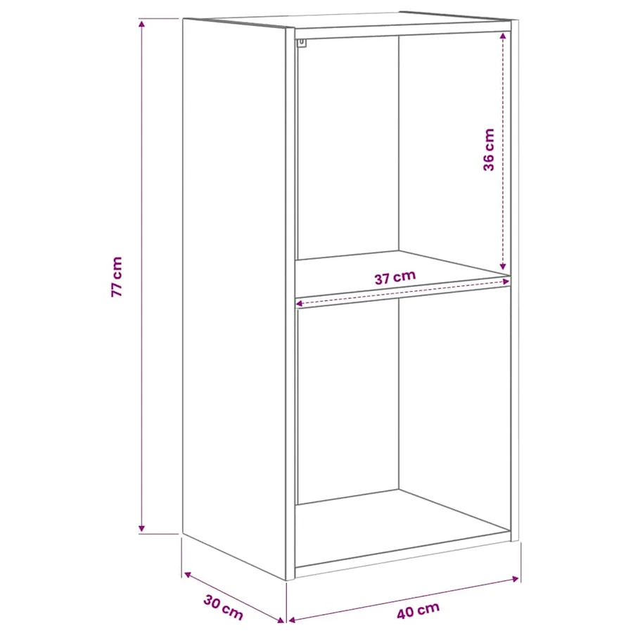 Bibliothèque chêne fumé 40x30x77 cm bois d'ingénierie - 10