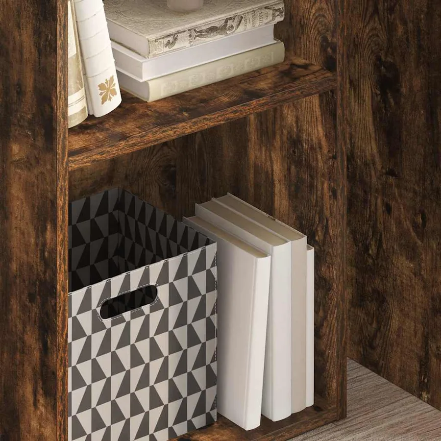 Bibliothèque chêne fumé 40x30x77 cm bois d'ingénierie - 3