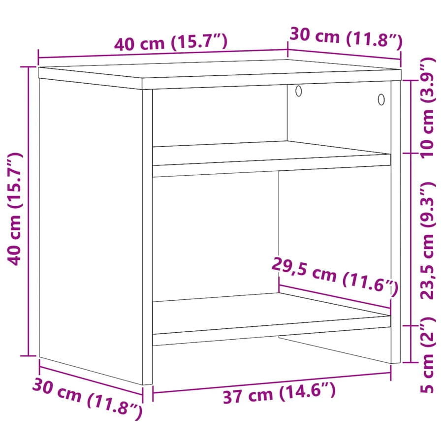 Tables de chevet 2 pcs vieux bois 40x30x40 cm bois d'ingénierie - 11