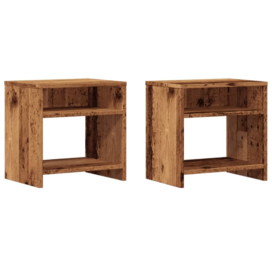 Tables de chevet 2 pcs vieux bois 40x30x40 cm bois d'ingénierie - 2