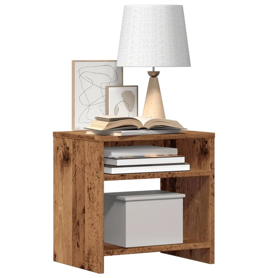 Tables de chevet 2 pcs vieux bois 40x30x40 cm bois d'ingénierie - 4