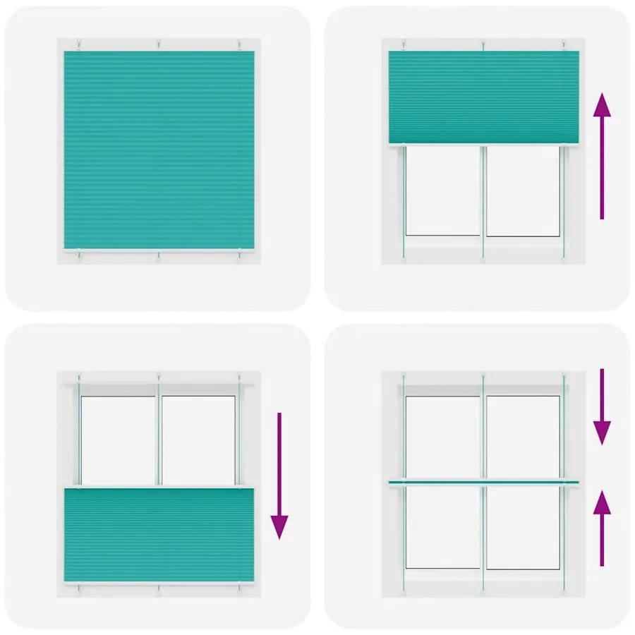 Store plissé vert pétrole 120x150cm largeur du tissu 119,4cm - 5