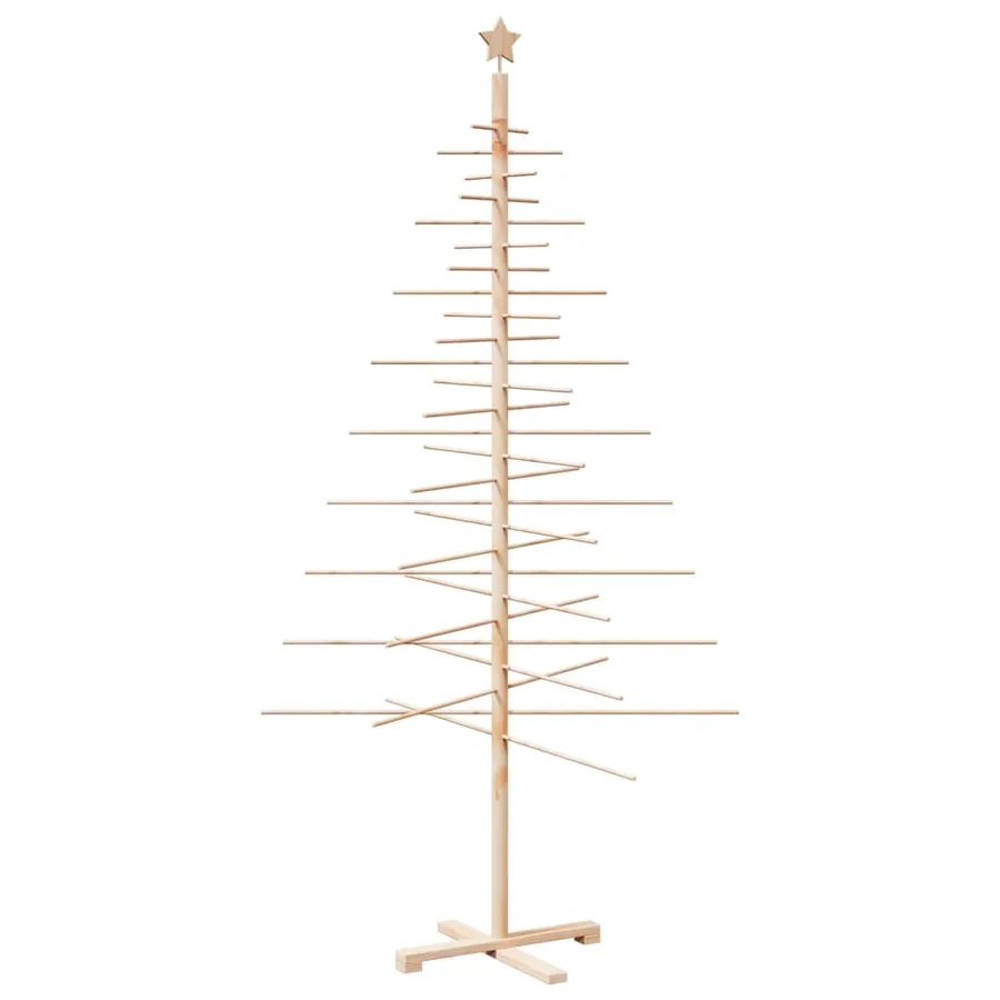 Arbre de Noël en bois pour décoration 210 cm bois massif de pin - 2