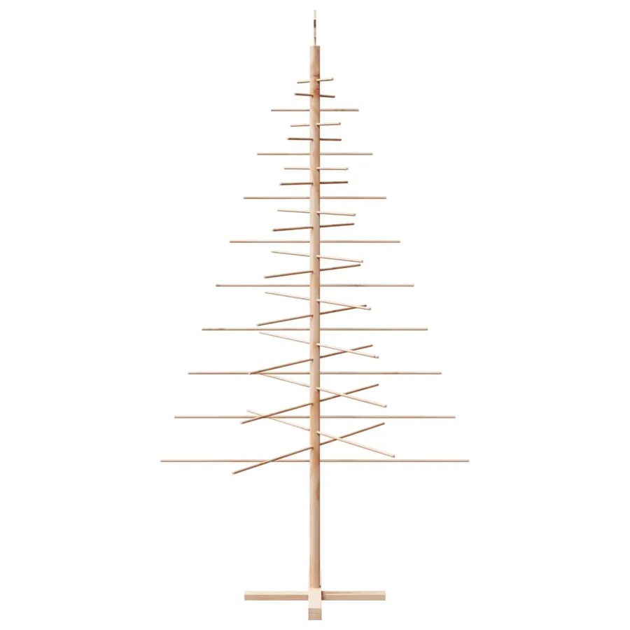 Arbre de Noël en bois pour décoration 210 cm bois massif de pin - 4