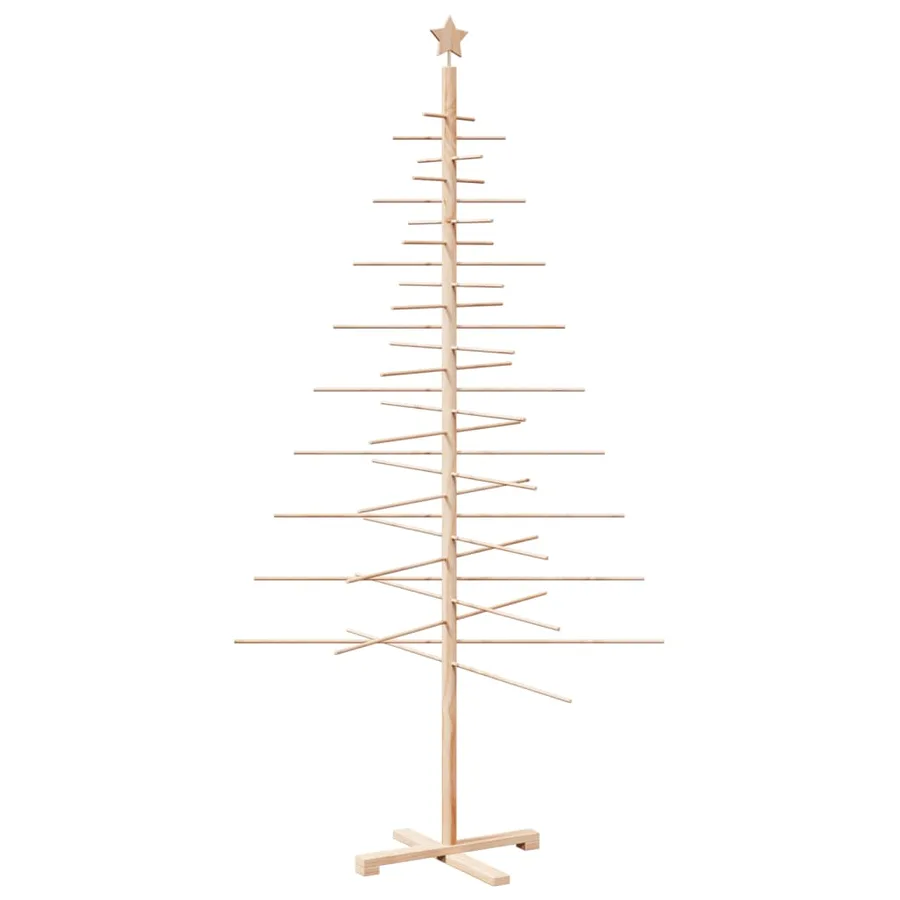 Arbre de Noël en bois pour décoration 210 cm bois massif de pin - 5