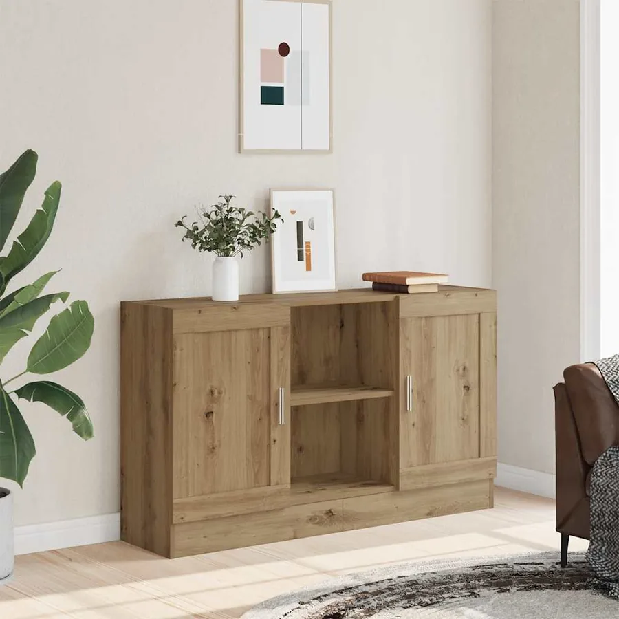 Buffet chêne artisanal 120x30,5x70 cm bois d'ingénierie