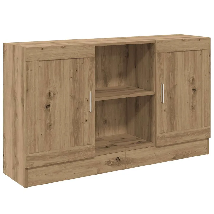 Buffet chêne artisanal 120x30,5x70 cm bois d'ingénierie - 2