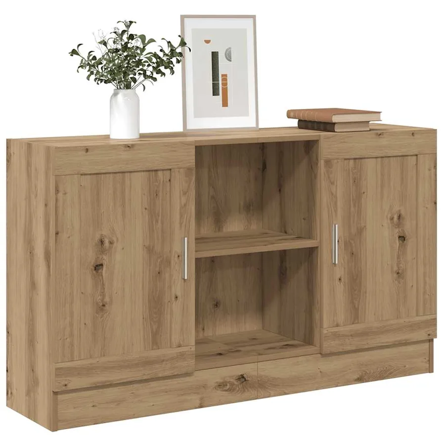 Buffet chêne artisanal 120x30,5x70 cm bois d'ingénierie - 3