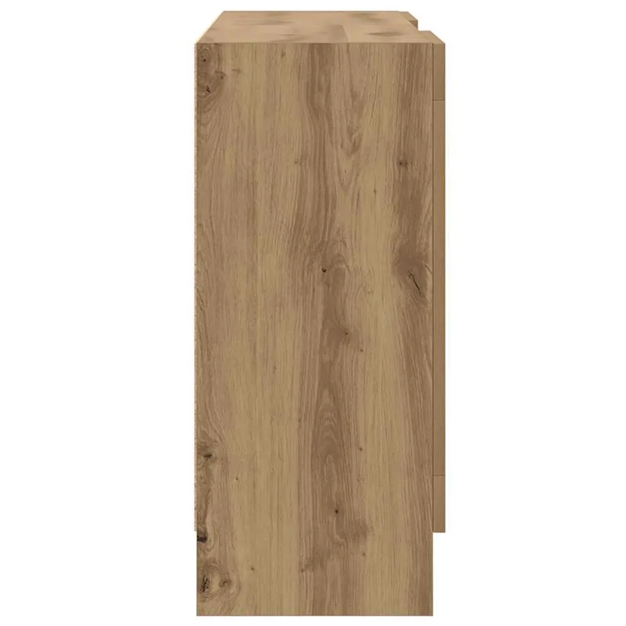 Buffet chêne artisanal 120x30,5x70 cm bois d'ingénierie - 6