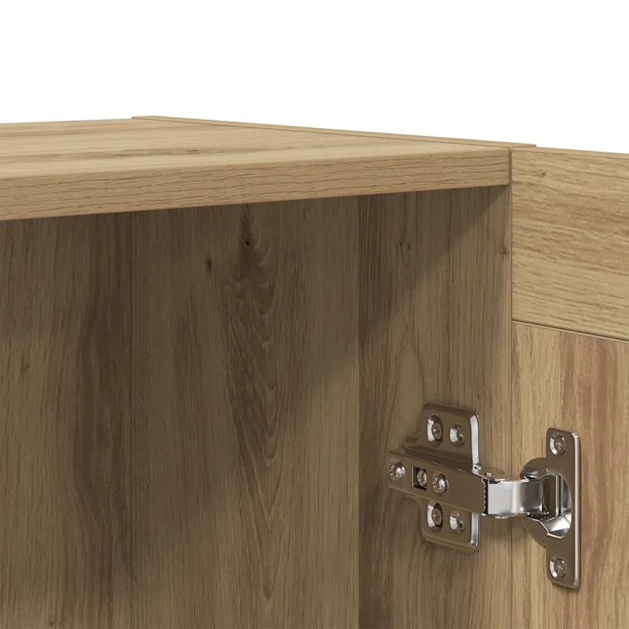 Buffet chêne artisanal 120x30,5x70 cm bois d'ingénierie - 7