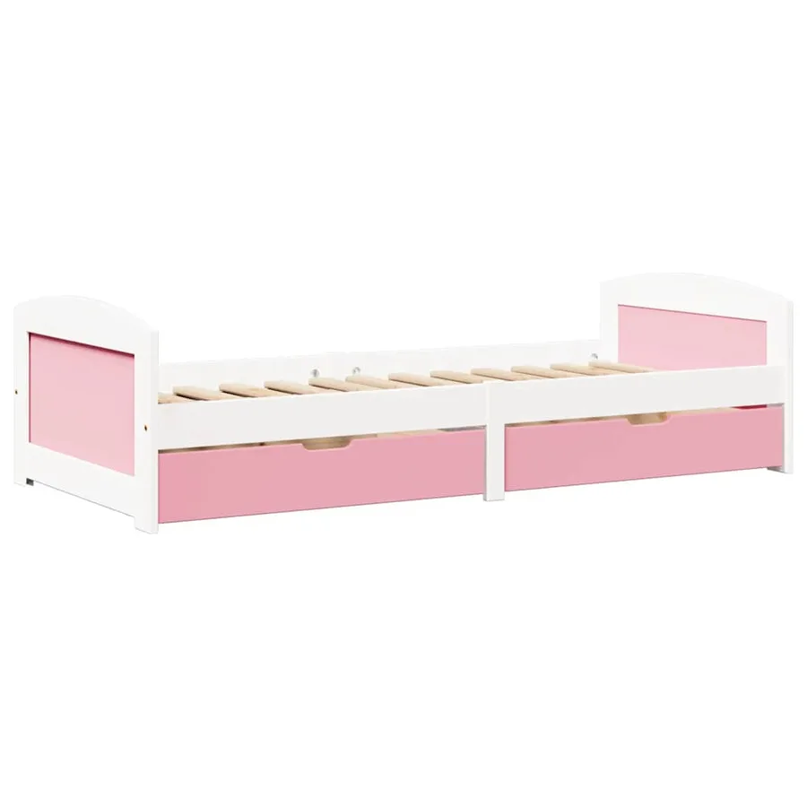 Lit de jour et 2 tiroirs sans matelas IRUN blanc rose 90x200 cm - 2
