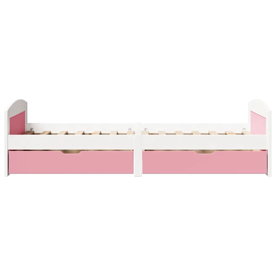 Lit de jour et 2 tiroirs sans matelas IRUN blanc rose 90x200 cm - 5